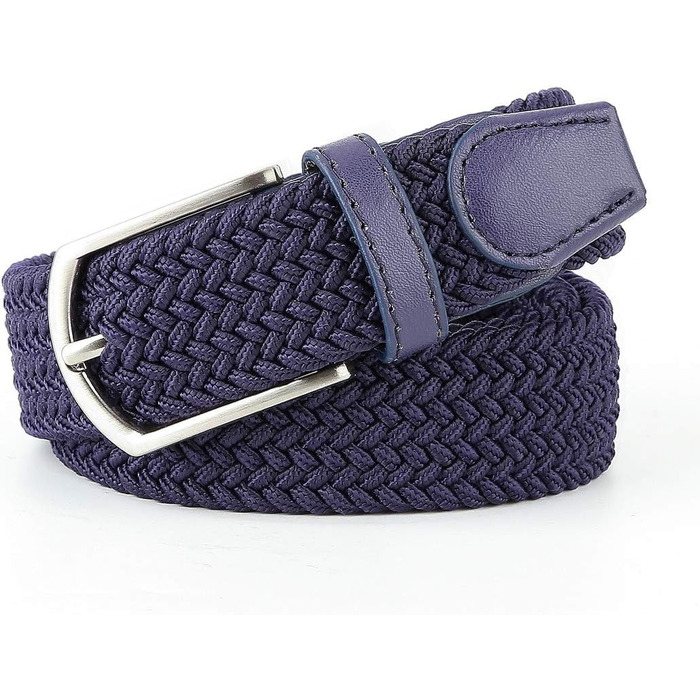 Плетений пояс з еластичного полотна для чоловіків, жінок та юніорів, багатокольоровий, блакитний, 70/75 см, розмір S