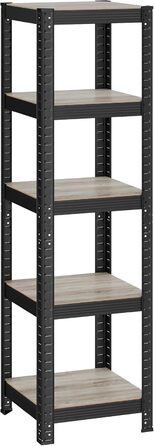 SONGMICS 5-Tier Adjustable Storage Shelf Unit - Vintage Brown & Black