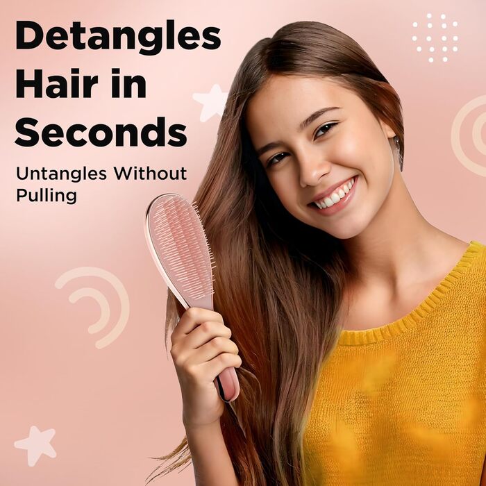 Набір для догляду за волоссям Lily England Luxus для підлітків - 6 предметів (щітка для розчісування, аксесуари для волосся преміум-якість, наклейки) - подарунок для дівчаток у трендовому рожевому дизайні