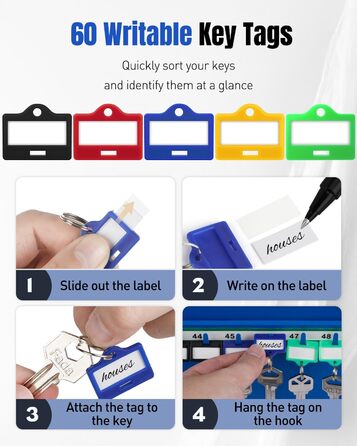 Шкафчик для ключів Uniclife на 60 позицій з комбінацією та ключовим замком, цифровий сейф, органайзер для ключів з регульованими полицями