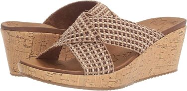 Босоніжки жіночі Skechers Beverlee-Delighted на танкетці, натуральна шкіра, 38.5 EU