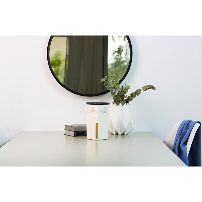 Набір зволожувачів повітря WENKO Drop (2 шт.) - Усуває вологу, запобігає плісняві та неприємним запахам. Підходить для авто, підвалу, ванної кімнати. Без електроживлення. 1000 г хлориду кальцію. Діаметр 15 см, висота 23 см, пластик, білий.