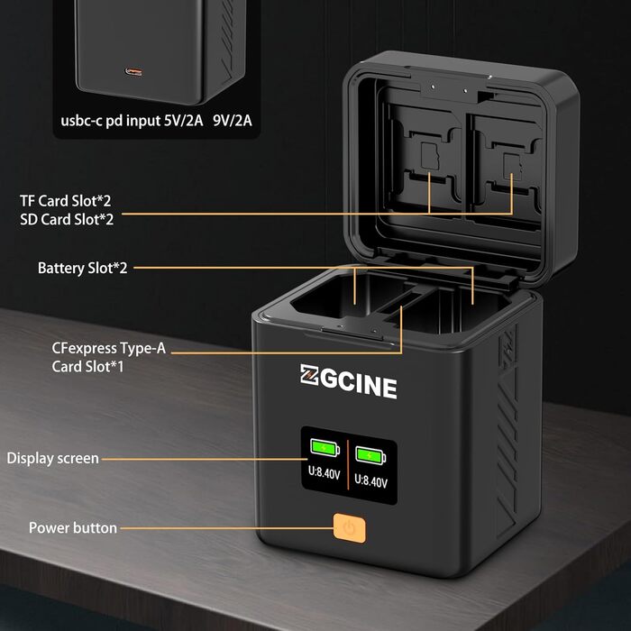 Зарядний кейс ZGCINE PS-W126 для камер з акумулятором FX NP-W126S