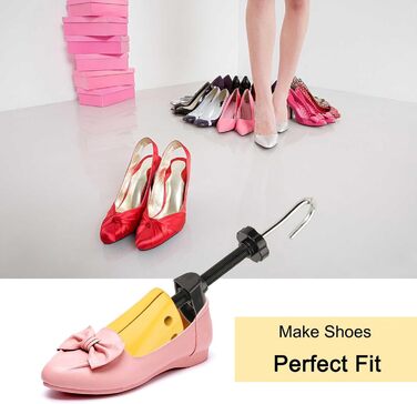 Halcent Shoe Stretcher for Men and Women 2-Way Shoe Stretcher Plastic & Metal Shoe Expander Shoe Width Adjuster for Adjustable Length and Width Shoe Stretcher with Shoehorn