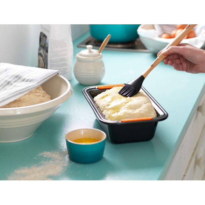 Форма для випікання Le Creuset, антипригарна, прямокутна, 30×11,5×7 см, стійка до закваски, з вуглецевої сталі, антрацит/помаранчева