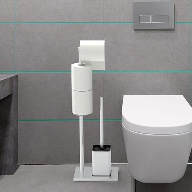 Тримач туалетного паперу з щіткою для унітазу YUET, гальванічне покриття, сріблястий