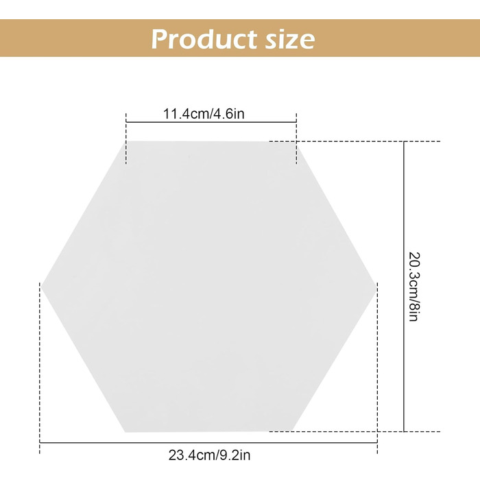 Акустичні гексагональні панелі MENAYODA, самоклеючі звукопоглинаючі шестикутні плити для стін, стелі та дверей (білі, 12 шт)