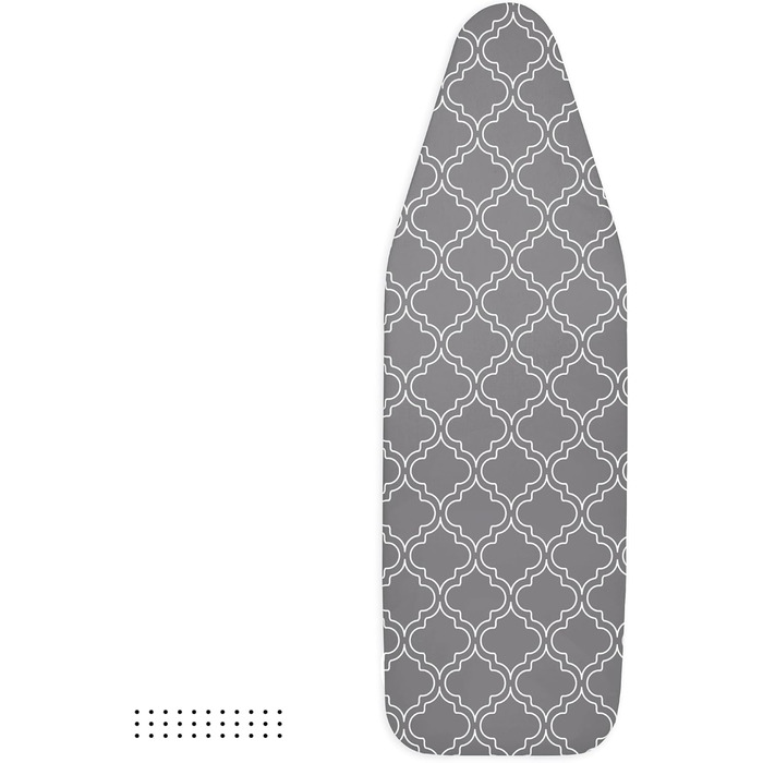 Чохол для прасувального столу Encasa XO з фетровою підкладкою 1 мм, посилений шнуром (підходить для стандартних прасувальних столів розміром 112x34 см), з тепловідбиваючим покриттям, з принтом - Сірі плитки M Сірі плитки