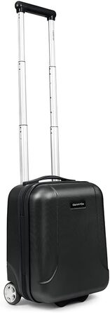 Чемодан ручної поклажі CarryOn Skyhopper з жорстким корпусом 55x35x20 см - Легкий ручний валіза TSA, подвійні колеса (Чорний, Mini)
