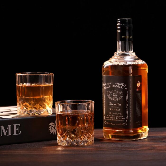 Набір з 4 склянок для віскі, 300 мл, склянка для води, набір подарунків, безпечно мити в посудомийній машині, кришталеве скло, подарунок для любителів віскі, для сім'ї, ресторану та вечірки