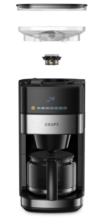 Капельна кавомашина Krups з вбудованим млином KM832810, 1,25 л, чорна