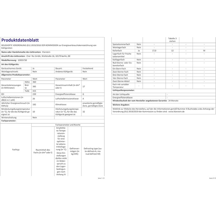 Міні-холодильник Klarstein для напоїв та догляду за шкірою, 17 л, чорний, 0-15°C, 3 режими охолодження, для дому, офісу, кемпінгу