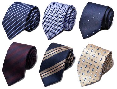 Набір краваток для чоловіків, ткані, жаккард, 6 шт. (золотий, червоний, небесно-блакитний, синій)