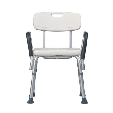 Teqler T-135303 Душовий стілець для догляду, висота регулюється 38-45 см, табурет для ванної для людей з обмеженою мобільністю