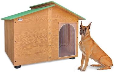 Будка для собак LEGNO Oasi XXXL з масивного дерева, термозавіса, Made in Italy