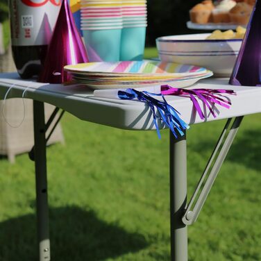 Складний кемпінговий стіл Harbour Housewares 120 см, білий, регульована висота