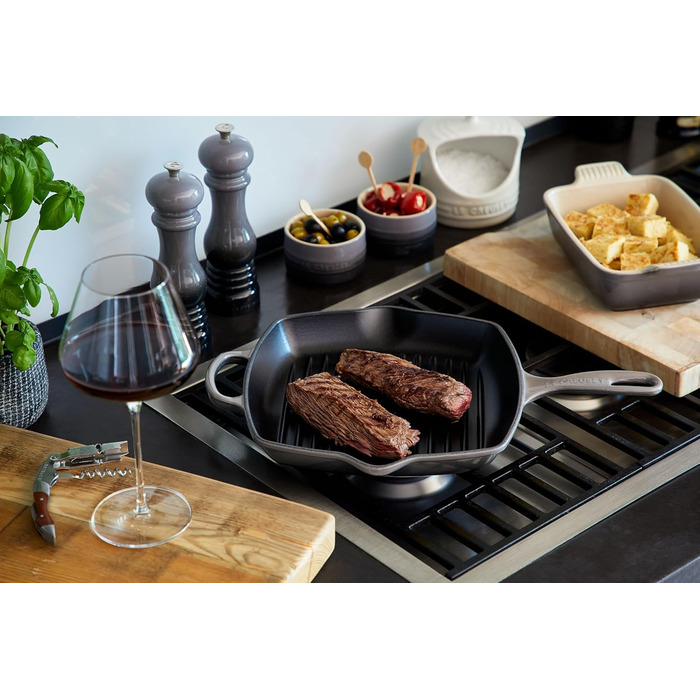 Чавунна гриль-пательня Le Creuset Signature, квадратна, 26 см, для всіх типів плит, індукція, 2,86 кг, колір Марсель