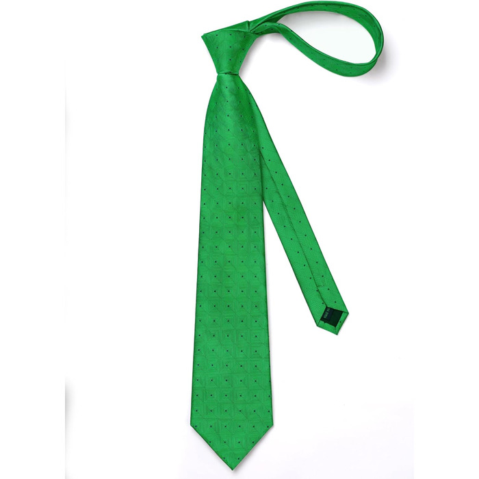 Краватка Enlision для чоловіків у клітинку з кишеньковим хустинкою, формальний стиль, бізнес-краватка та комплект кишенькових хустинок (зелений)