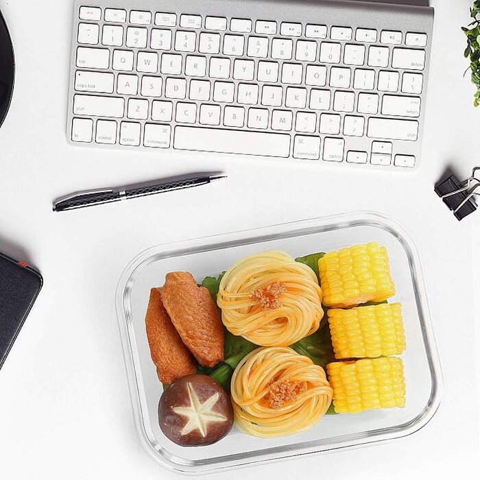 Набір скляних контейнерів для зберігання їжі MCIRCO 1040 мл (5 шт.) з герметичним силіконовим кільцем | Контейнери для їжі, Meal Prep