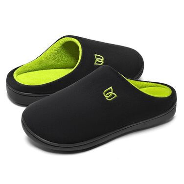 Тапочки домашні WateLves для жінок та чоловіків, з меморі-піною, бавовна, зелені/чорні, 42/43 EU