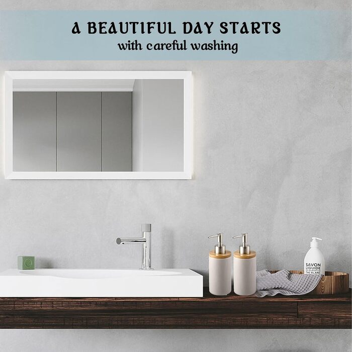 Дозатор для мила з кераміки, 500 мл, з металевим насосом, 2 шт. (сірий)