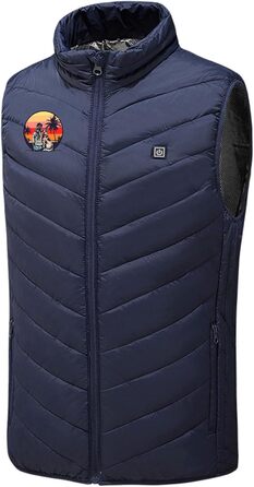 Обогреваемый жилет для мужчин и женщин, 9 зон обогрева, для активного отдыха, походов, катания на лыжах (L, темно-синій)