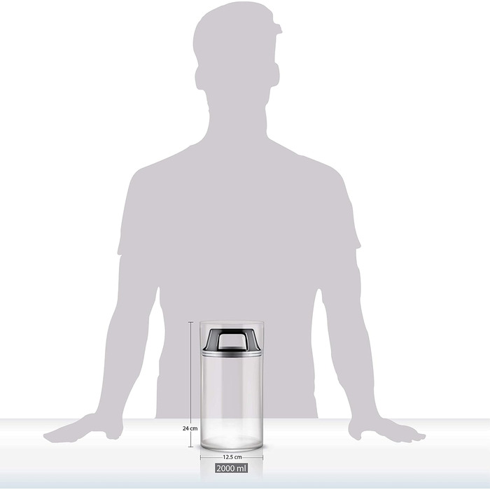 Кавова банка Kitchen&CO. з вакуумним кришкою, 2000 мл, скло, BPA-free, для зберігання кави