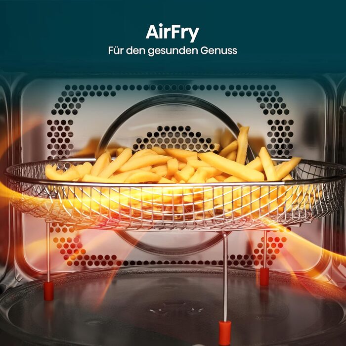 Мікрохвильова піч Hisense H23MOBS5HC 23 л, 900 Вт, AirFry, 4 в 1, чорна