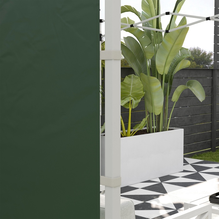 Outsunny 2-Piece Side Panels for Gazebo 3x3/3x6 m, Side Wall with Window and Velcro Closure, Waterproof Side Walls Made of Oxford Fabric, as Wind and Privacy Barrier for Party Tent, Green | Aosom