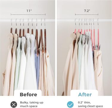 Валiзочка для одягу VECELO Premium з металевими зажимами, неслизька та економна, з 1 магічною валізочкою та 2 тримачами для краваток, ідеальна для жінок та чоловіків, 20 шт., рожевий