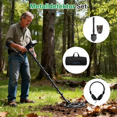 Металодетектор OMMO Pro для дорослих та дітей, USB, водонепроникний (IP68), 6 режимів, пошук золота, з лопаткою, синій