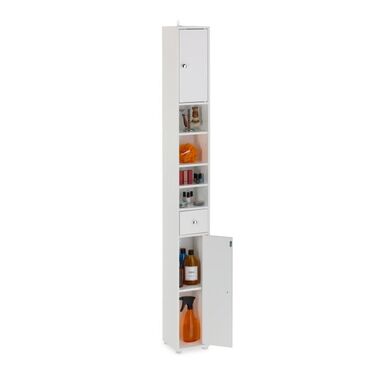 Relaxdays Tall Bathroom Cabinet with 2 Doors