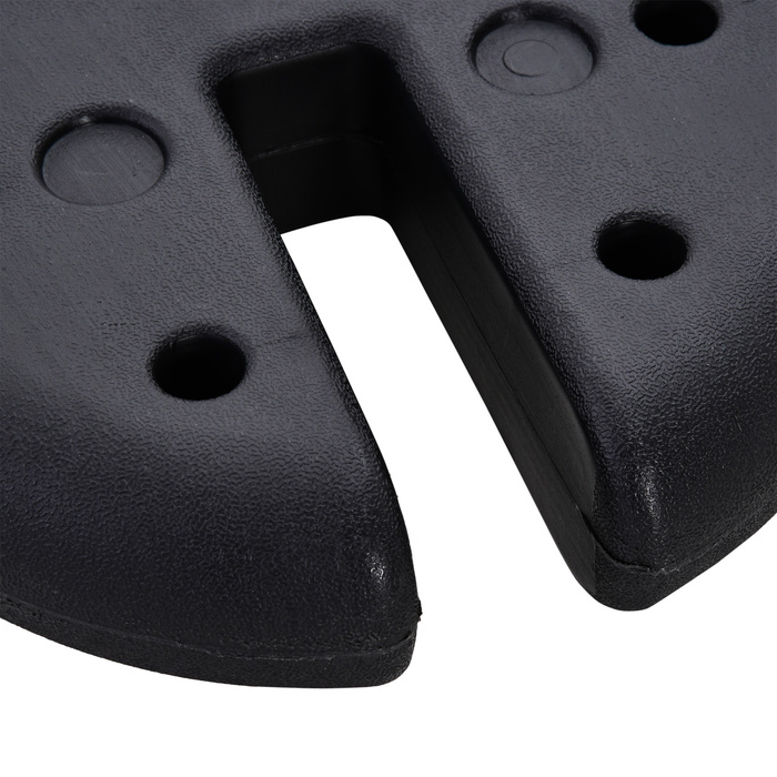 Набір для фіксації намету HOMCOM – важкий диск з HDPE-пластику, чорного кольору, діаметром 25 см та вагою до 5 кг. Ідеально підходить для стабільної фіксації намету на будь-якій поверхні.