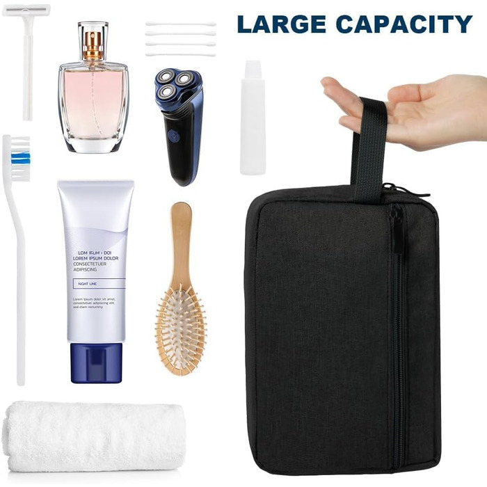 Чоловіча/Жіноча косметичка-органайзер для подорожей, велика, чорна (#8)