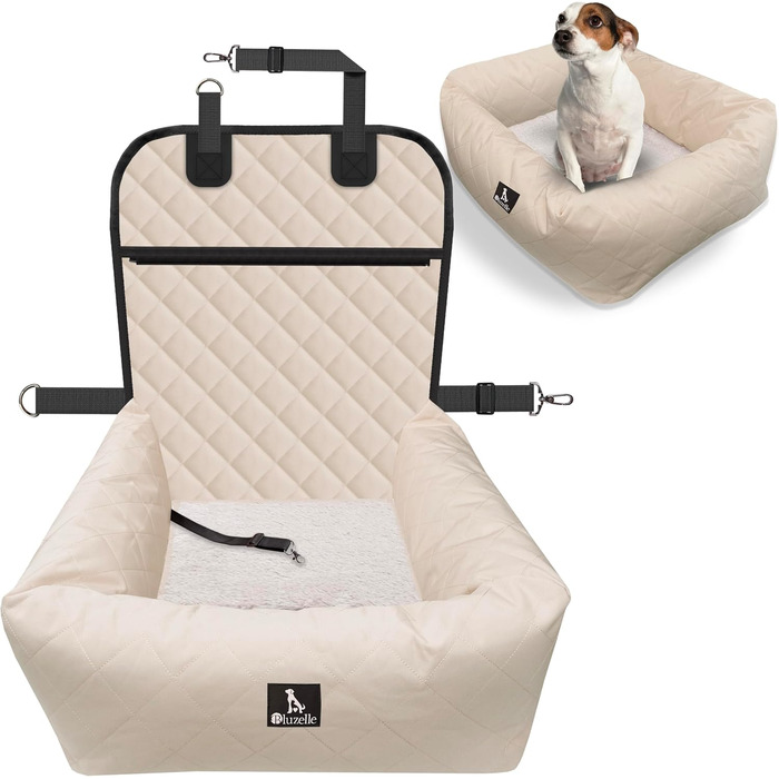 Bluzelle 2-in-1 Dog Car Seat & Bed - Oxford Fabric, Washable, Non-Slip - for Small & Medium Dogs