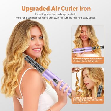 Фен-щітка Pro Airstyler 5 в 1: 1000W, іонізація, 30мм насадка для локонів, сушка, укладка, випрямлення. Violet