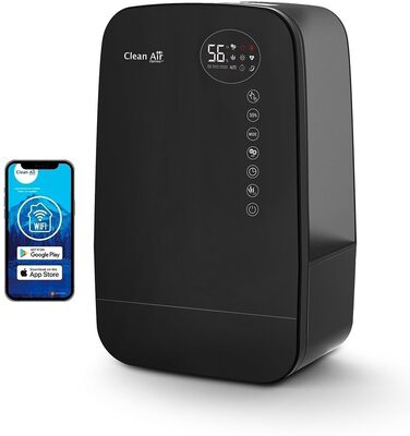 Зволожувач повітря з іонізатором та ароматерапією Clean Air Optima CA-607B Smart (Чорний) - продуктивність 480 мл/год, об'єм резервуару 5,5 л, для приміщень до 65 м²