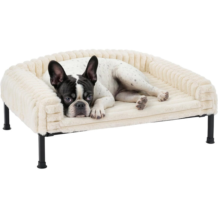 Ліжко для собак Veehoo - м'яке, з ортопедичним матрацом, 60x45x10 см, білий колір