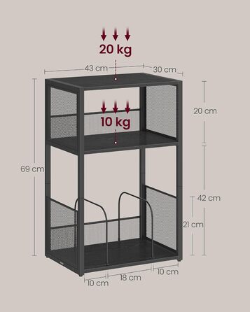 Стійка для вінілових платівок VASAGLE LET275K01, 3 полиці, чорний колір, для вітальні або спальні