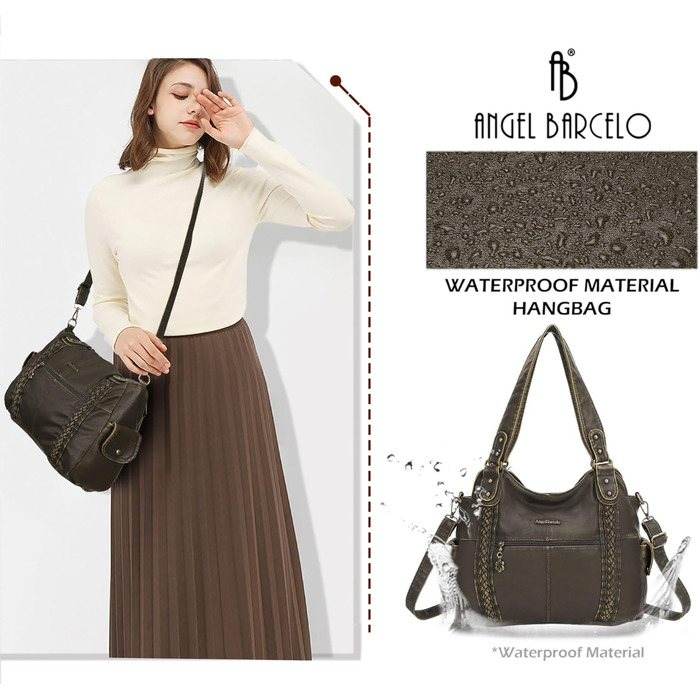 Сумка жіноча Angel Barcelo Roomy Fashion Hobo зелена шкіряна, сумка-тоут через плече