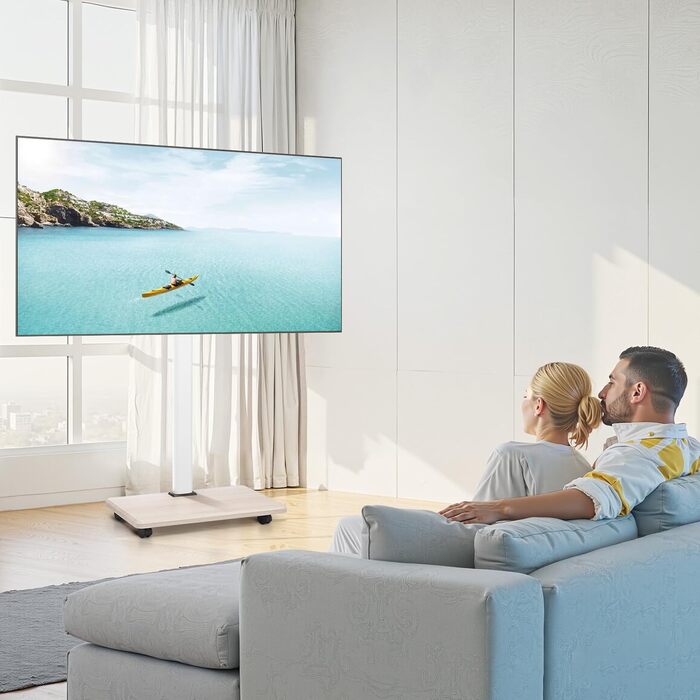 Підставка для телевізора VEVOR на колесах, телевізійна візок для телевізорів 81-178 см (812,8-1778 мм), до 45 кг, поворот 25° вліво/вправо, регульована по висоті, з полицею для кута спальні/вітальні (макс. 600 x 400 мм)