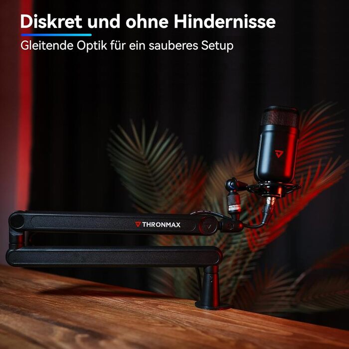 Тримач для мікрофона THRONMAX S7 Tune Low Profile - регульований, з кабелеуправлінням, для стрімінгу, подкастингу, геймінгу, сумісний з Blue Yeti, HyperX QuadCast