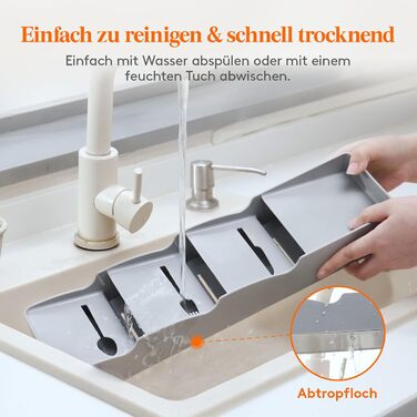 Органайзер для столових приборів Lifewit в шухляду, 4 відділення, 40 см, сірий (2 шт.)