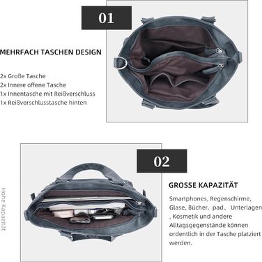 Сумка жіноча KL928 через плече, велика, PU шкіра, чорно-блакитна (під павича)