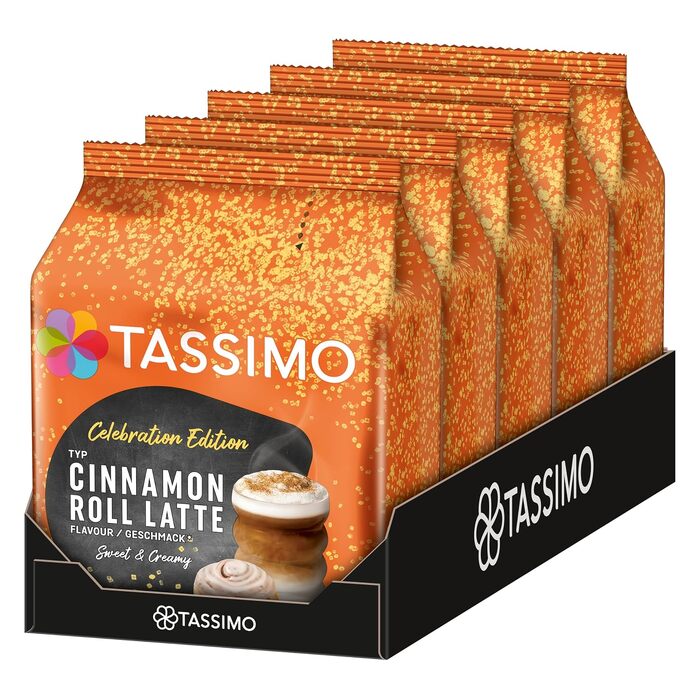 Кавові капсули Jacobs Latte Macchiato для Tassimo смак Цимна Шнеке (Кориця), 40 шт (5х8 падів)