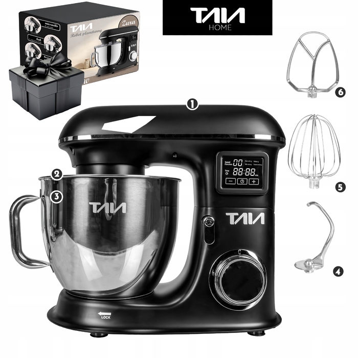 Кухонний комбайн TAIA ZURA 2000 Вт, чорний