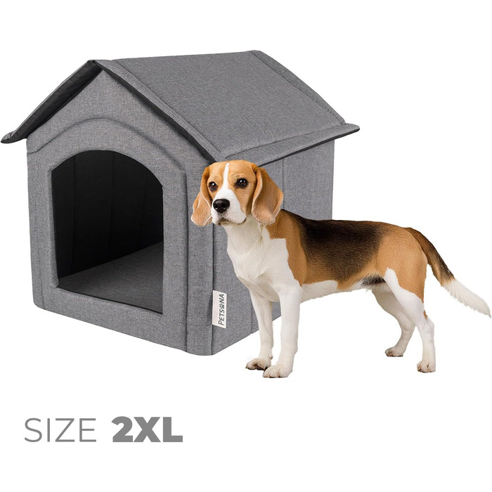 Кімната для собак, собача будка, складана з знімним дахом, ліжко для собак, котяче ліжко, ліжко для домашніх тварин, місце для сну, розмір XXL, сірий колір