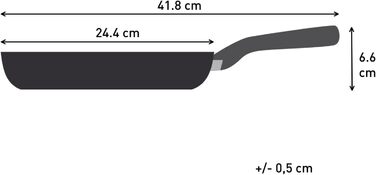 Сковорода Tefal Hard Titanium Essential 24 см, антипригарна, з індикатором нагріву, виготовлена у Франції