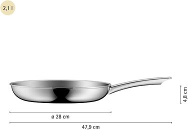 Сковорода WMF Profi Resist індукційна 24 см, нержавіюча сталь, антипригарне покриття, для всіх типів плит, жароміцна