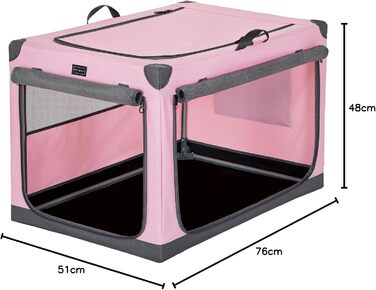 Транспортна переноска для собак та котів Petsfit, складана, для подорожей та авто, рожева, M